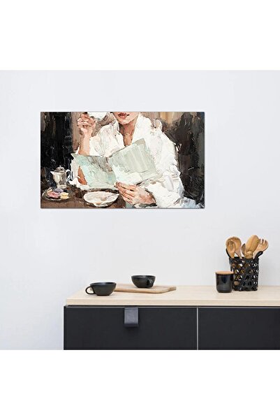 Generic لوحه جداريه لركن القهوة - إمرأه تشرب قهوة - ٢٤١٧٣