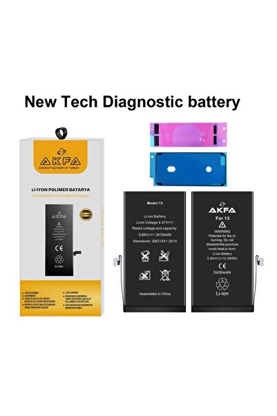 Akfa Apple Iphone 13 Uyumlu %40 Güçlendirilmiş Telefon Bataryası 3410 mAh + Tamir Seti