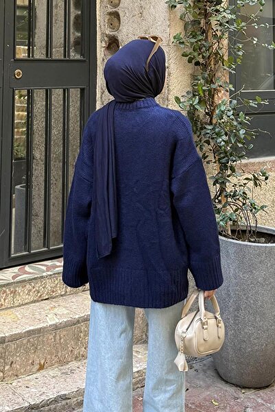 lamelif Wide Sleeve Sweater Navy Blue