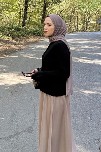 lamelif Crew Neck Short Cardigan Black