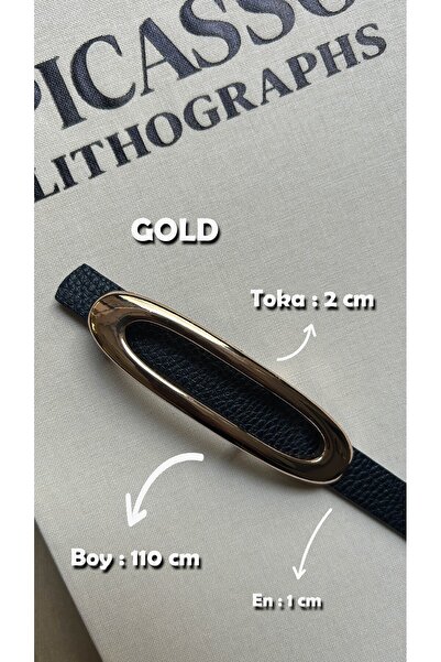 LİA KEMER Blaze Imported Gold Buckle Model Women's Belt Waist Belt Coat Belt Dress Belt Trouser Belt