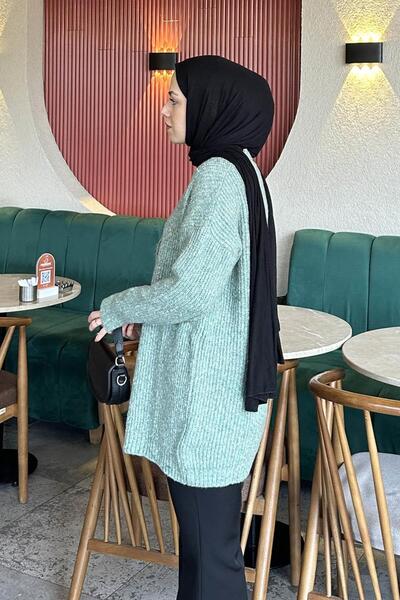 lamelif Long Cardigan Mint Green