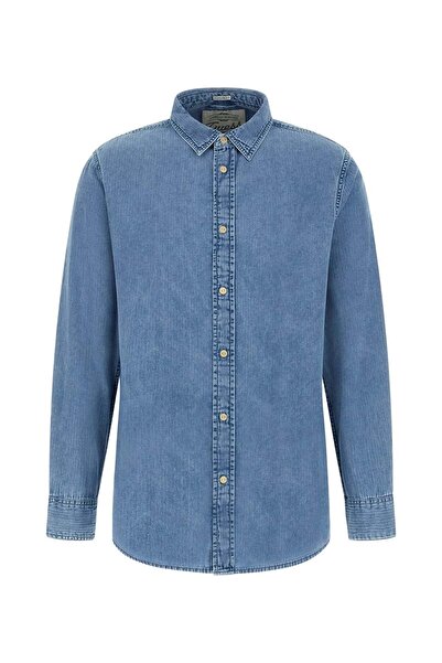 Guess Cămașă din denim pentru bărbați, albastră