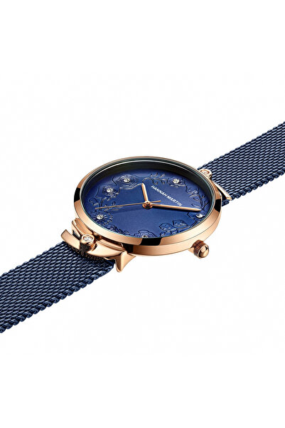 Hannah Martin Ceas de damă elegant cuarț analogic din oțel inoxidabil, brățară de lux cu plasă, modă