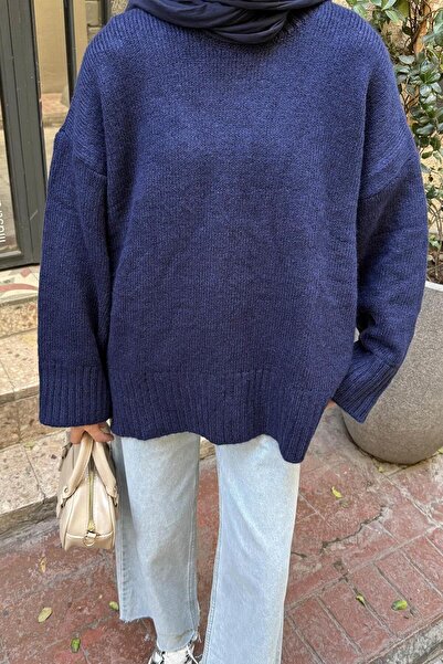 lamelif Wide Sleeve Sweater Navy Blue