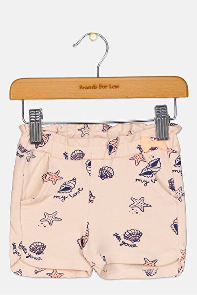 Feetje Toddlers Girl Allover Print Basic Shorts, Light Pink