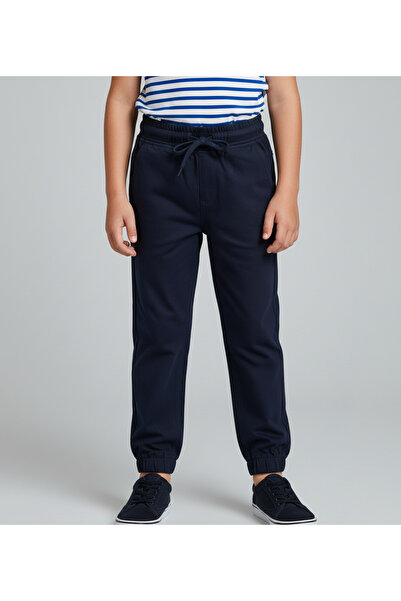 ovit Pantaloni de in pentru băieți material elastic cu talie și picioare elas...