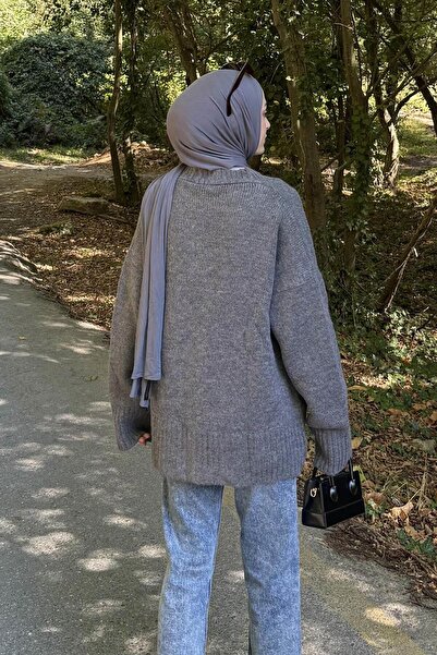lamelif Salaş Dokulu Basic Hırka Antrasit