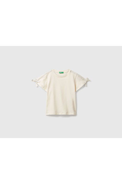 United Colors of Benetton Devojčica, majica sa izvezenim ecru logotipom i sve...