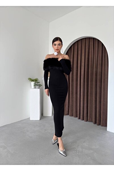 EtikaOnline Tasarım Peluş Straplez Elbise