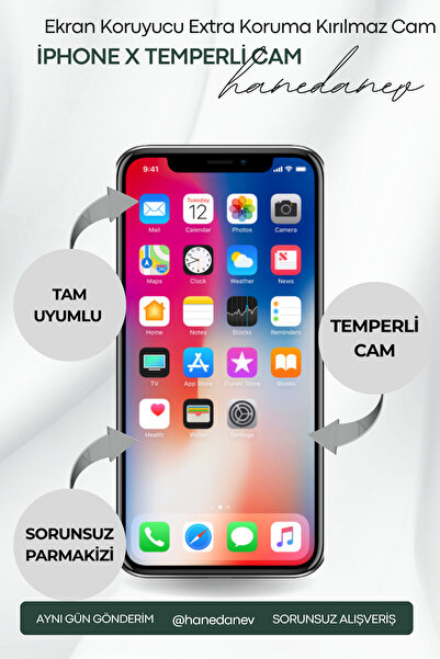 Hanedanev İphone X Temperli Cam Ekran Koruyucu Extra Koruma Kırılmaz Cam