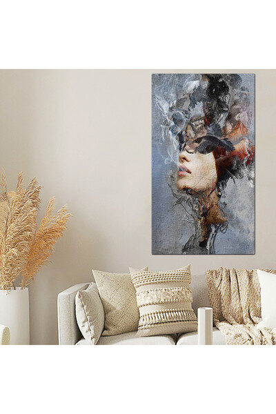 Generic لوحه جداريه كانفس - فن تجريدي - إمرأه و طيور - 21023