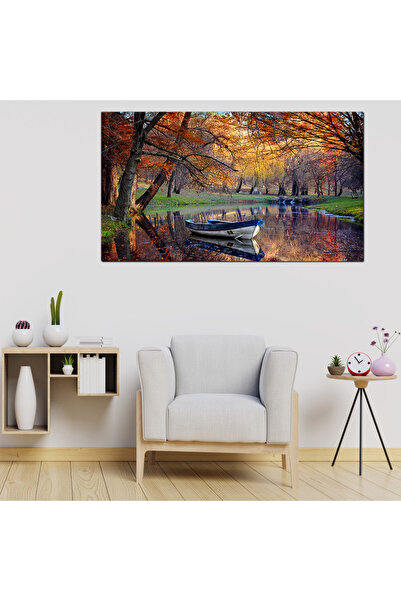 Generic لوحه جداريه كانفس - قارب وسط الطبيعه - 661
