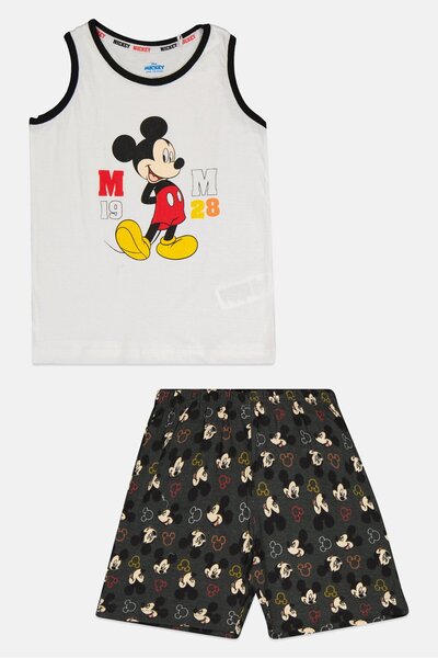 Disney Kids Boy 2 Pcs Mickey Mouse Sleeveless Top And Shorts Pajama Set, Multicolor