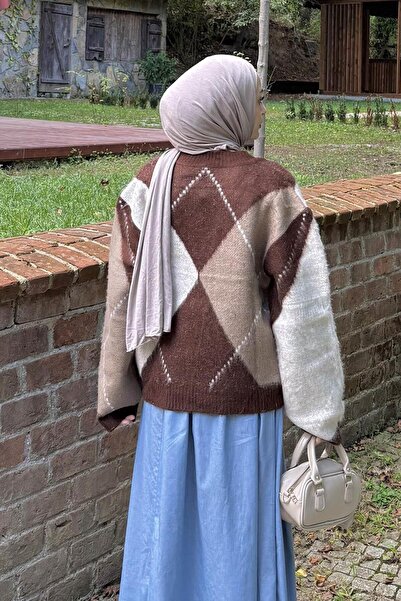 lamelif Baklava Pattern Sweater Brown