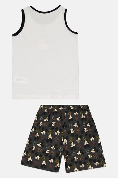 Disney Kids Boy 2 Pcs Mickey Mouse Sleeveless Top And Shorts Pajama Set, Multicolor