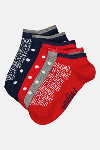 Original Penguin Kids Girl 5 Pairs Polka Dot Ankle Socks, Multicolor