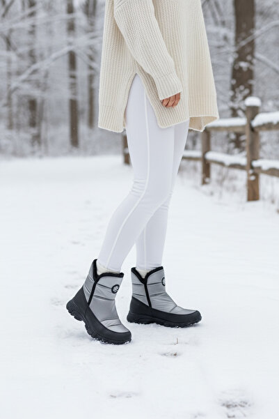 JOJO KIDS Women'S/Girls' Thick-Soled Waterproof Winter Zippered Snow Boots with Fur Lining and Membrane