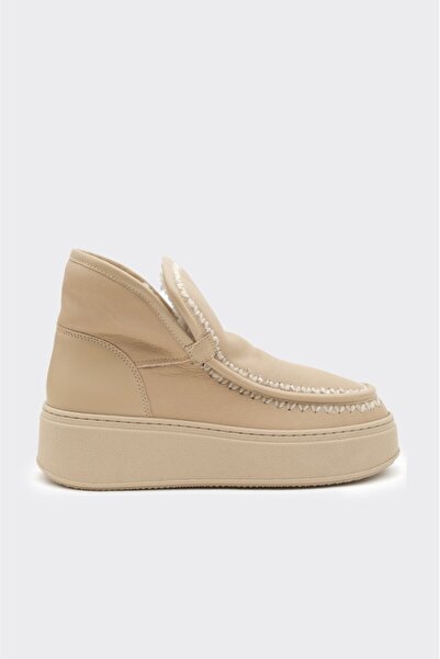 derinet Düz Taban Hakiki Deri Kadın Bot