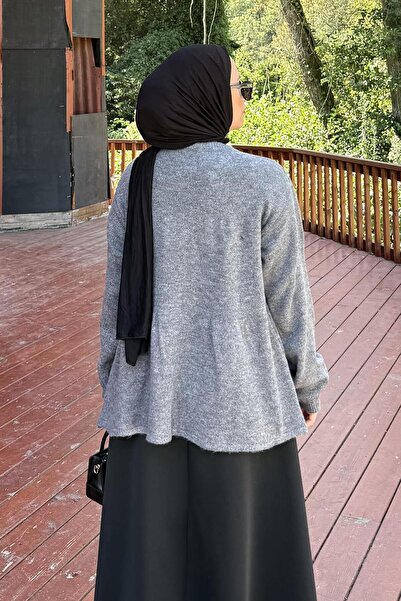 lamelif Πουλόβερ με λεπτομέρεια με κορδόνι στο λαιμό ανθρακί