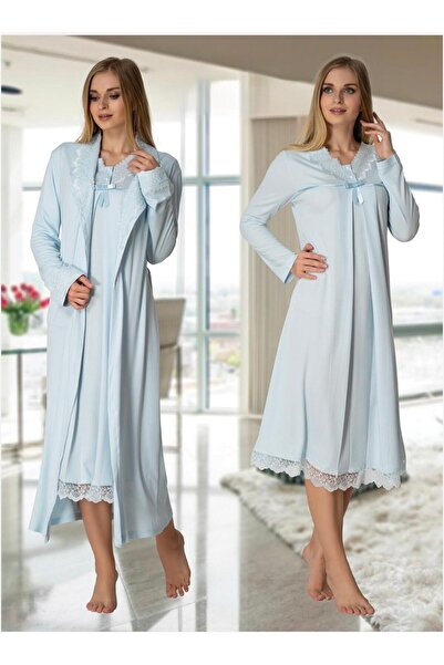 Lohusa Homewear Set de cămăși de noapte pentru maternitate, din bumbac, cu mâ...