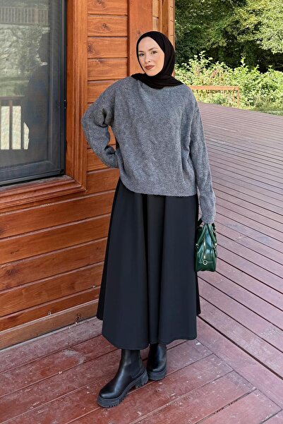 lamelif Self-Patterned Knitwear Sweater Anthracite