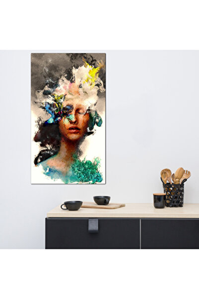 Generic لوحه جداريه كانفس - رسمة إمرأه فنيه - 30036