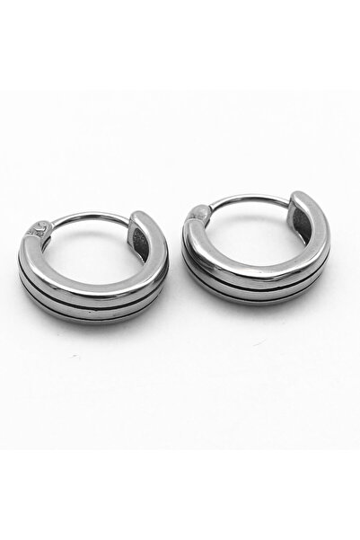 Viking Straight Line Model Threaded Ring 316L Stainless&Non-Tarnish Steel Earrings
