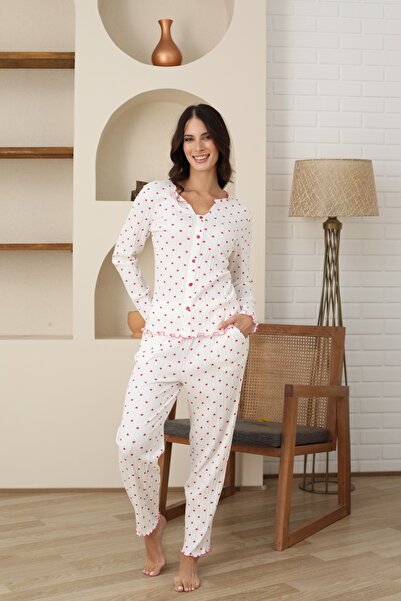 Angels Secret Angel's Secret 100% Cotton Women's Long Sleeve Pajama Set – Soft Texture Comfortable Fit