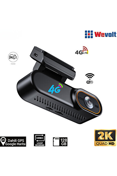 Wevolt HB-40 2K ULTRA HD 4G UZAKTAN İZLEMELİ ÖN ARKA WİFİ ARAÇ KAYIT KAMERASI