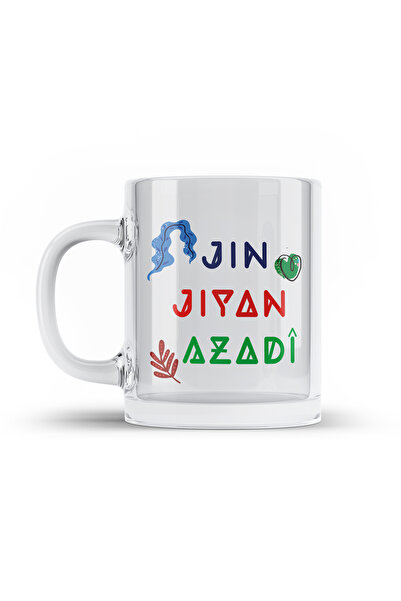 ZERYA كوب زجاجي شفاف بتصميم جين جيان أزادي - كوب زجاجي جين جيان أزادي