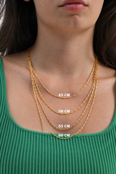 Söğütlü Silver 925 Ayar gümüş singapur gümüş zincir 45-50-55-60 cm