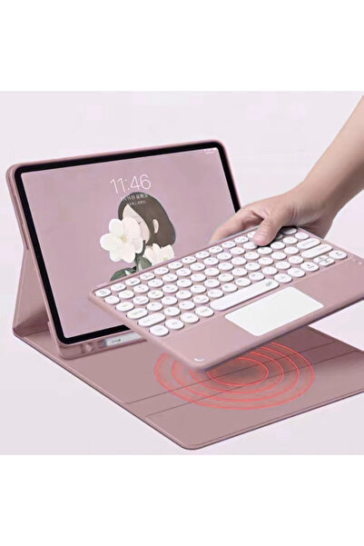 Other Husă cu tastatură Bluetooth pentru iPad Air 13 Gen6 cu touchpad (roz)
