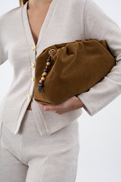 Çantacımstore Women's Drawstring Bag Brown Suede