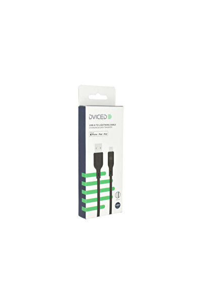 Dviced USB-A to Lightning silicone data cable, 1.25 m, Black