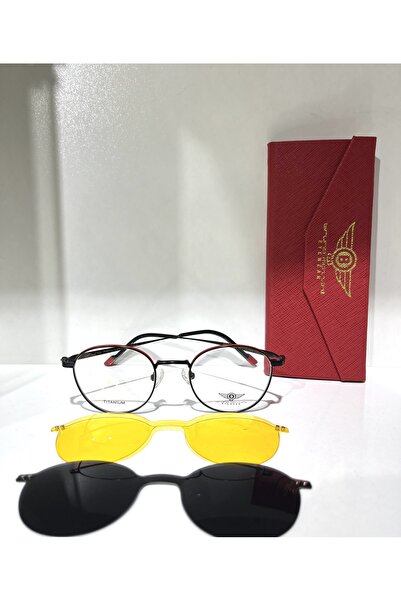 Bruno Mazzini yuvarlak titanyum gözlük