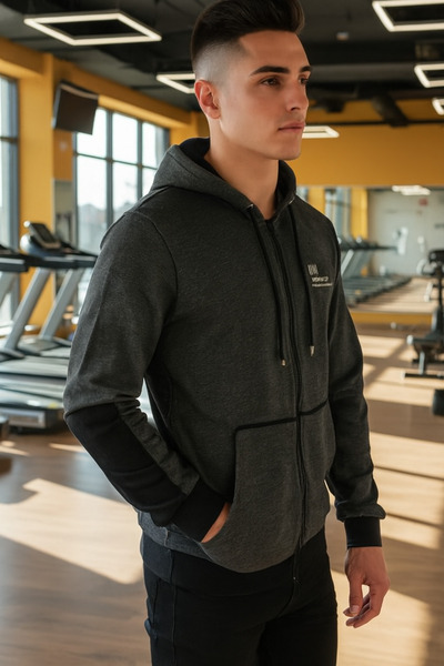 DYNAMO Pike dokuma 3İplik şardonsuz fermuarlı mont