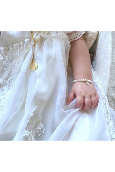 Shiklik سوار أنيق على شكل قلب من اللؤلؤ باللون الأبيض للفتيات الصغيرات