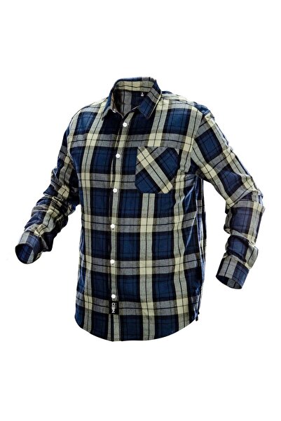 NEO Camasa de lucru bumbac, albastru-verde-negru, model Camo, marimea L/52,