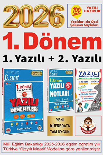 Tonguç Yayınları Tonguç 6. Sınıf 1. Dönem 1. ve 2. Yazılı Notları Tüm Dersler & Yazılı Denemeleri Konu Soru Bankası