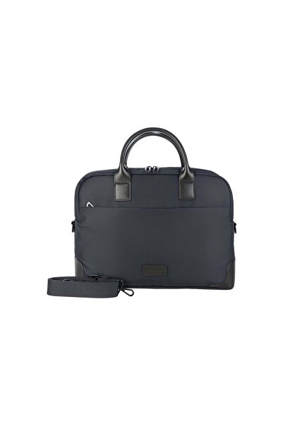 Tucano geantă cu elemente din piele, 40,6 cm, bleumarin/negru