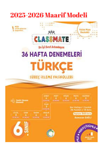 Okyanus Yayınları Okyanus 6. Sınıf Classmate Türkçe 36 Hafta Denemeleri 2025/...