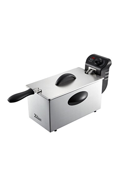 Zilan Фритюрник от неръждаема стомана ZLN-1819, с обем 3 литра, защита от пре...
