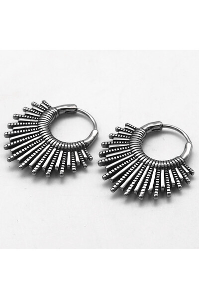 Viking Vintage Special Design Ring-Passable 316L Stainless & Tarnish-Free Steel Earrings Pair