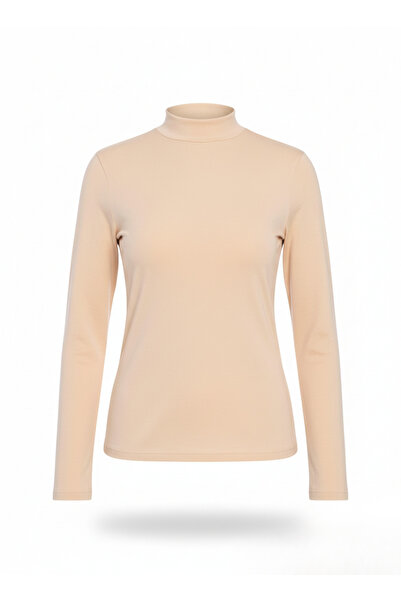 Hmd Women's Skin Color Cotton Stretchy Basic Bodysuit – Comfortable Fit for Everyday Wear