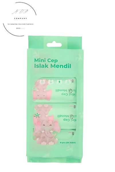 FORSEİ LUCA 1 Paket 8 Adet İçi 8li Mini Islak Mendil Taşınabilir Çanta Boy Ce...