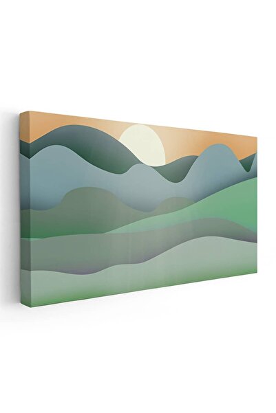 Tablou Canvas Tablou Boho peisaj minimalist verde crem, cod 1765