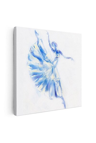 Tablou Canvas Tablou pictura balerina dansand albastru alb, cod 2019