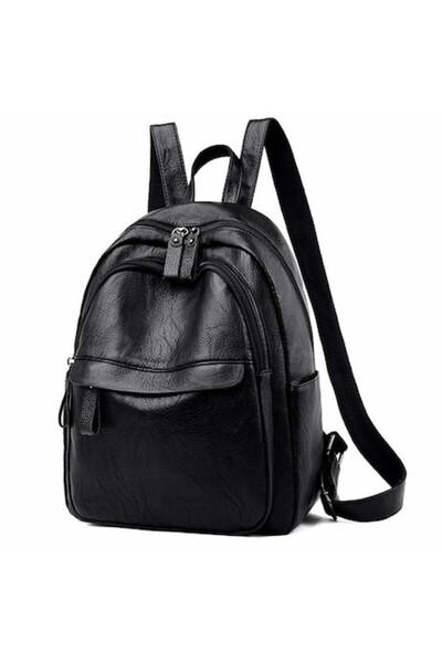 Dollcini - Women's Backpack, Ecological Leather, 28 x 35 x 14 cm, Black