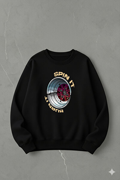 LORVEX Swea tricou din bumbac, supradimensionat, unisex, cu gât rotund – Impr...